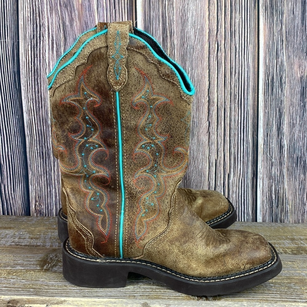 Woman’s Justin Gypsy Brown & Blue Cowgirl Boots- Size 6.5 - Picture 8 of 12